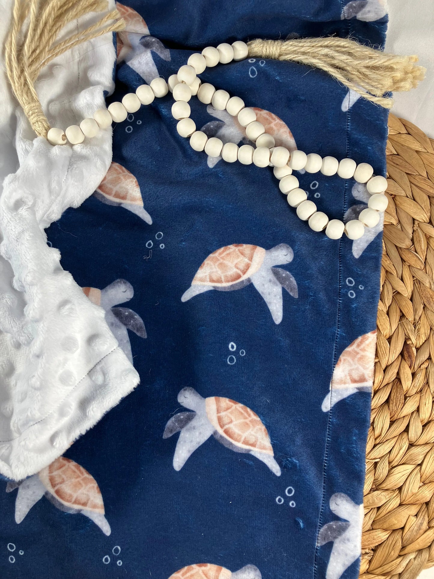 Couverture douce en minky - Tortues de mer - Bébé bonheur