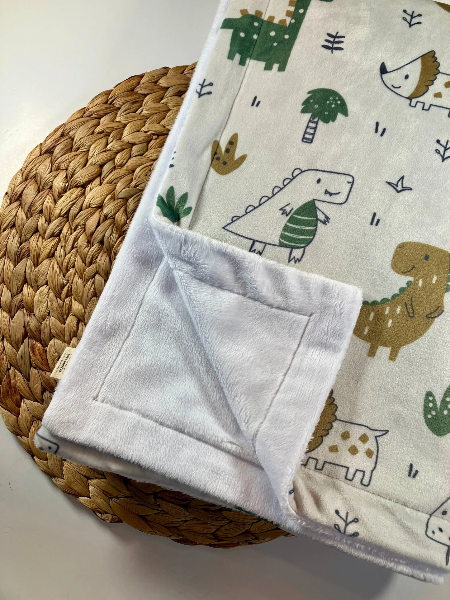 Couverture douce en minky - Dinosaures - Bébé bonheur