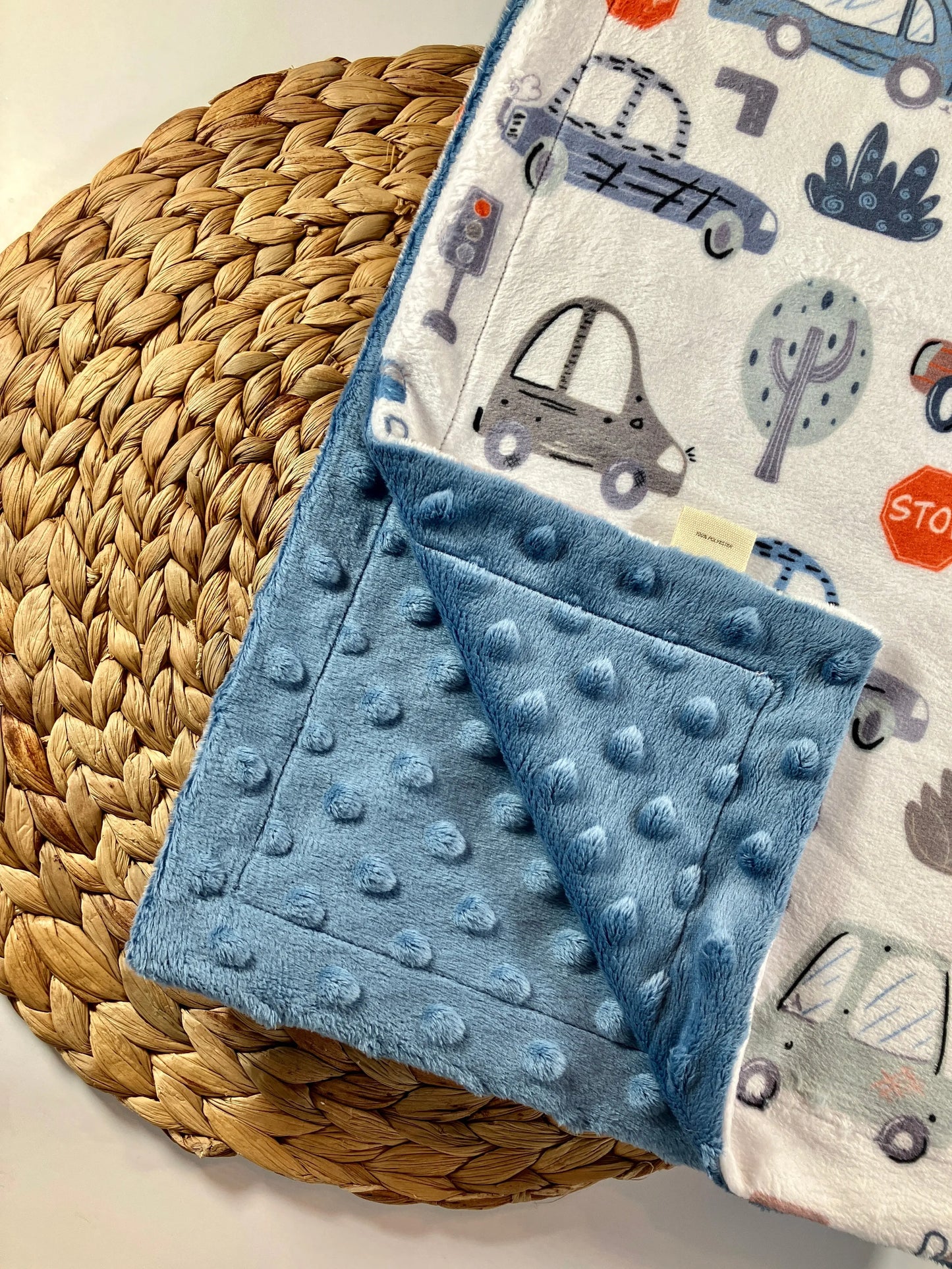 Couverture douce en minky - Petites voitures - Bébé bonheur