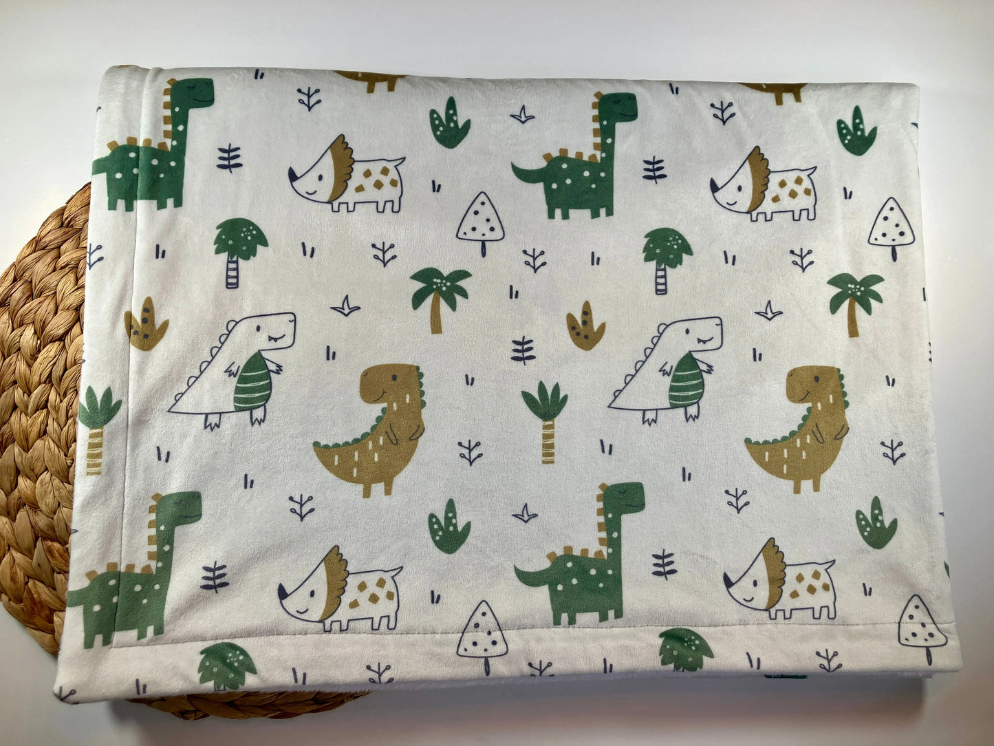 Couverture douce en minky - Dinosaures - Bébé bonheur