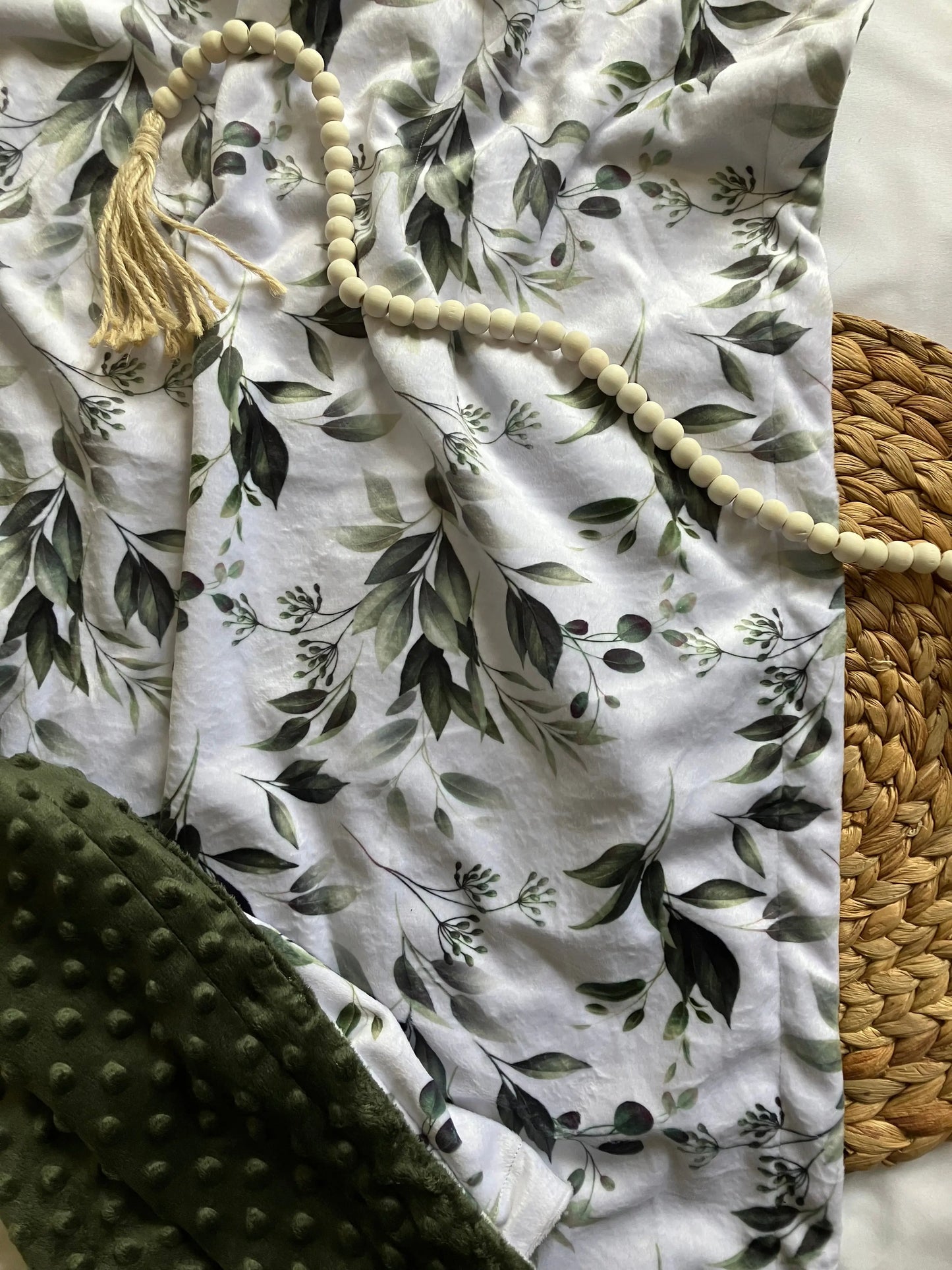 Couverture douce en minky - Feuillage - Bébé bonheur