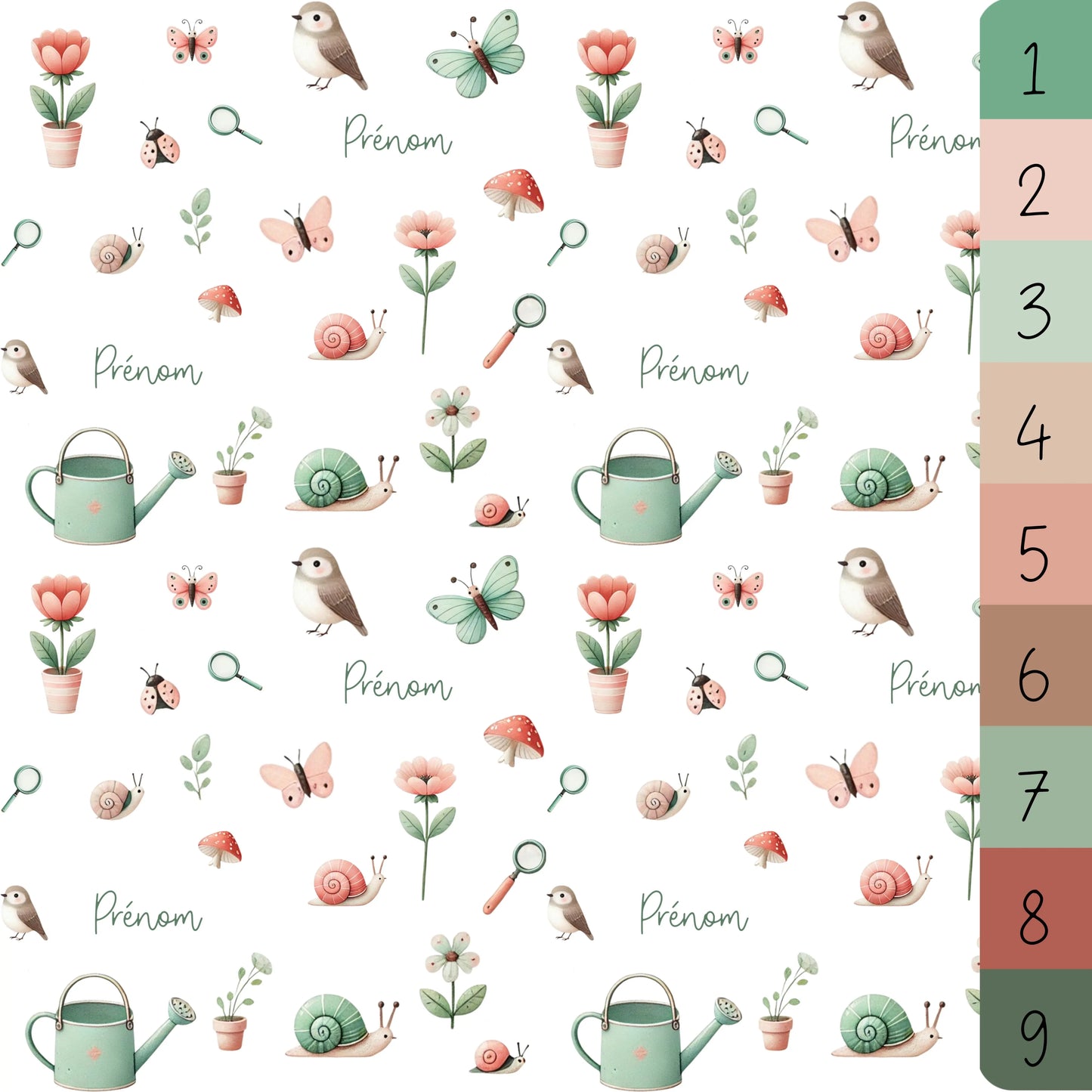 Couverture douce en squish personnalisée - Amis au jardin - Bébé bonheur