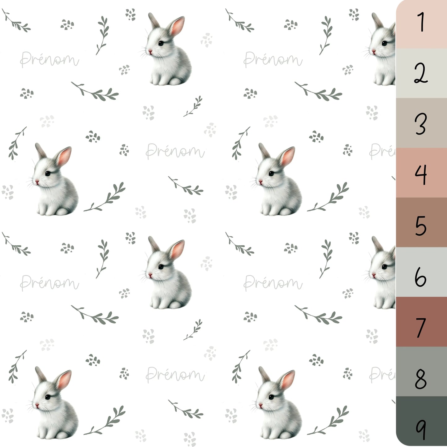 Couverture douce en squish personnalisée - Petits lapins - Bébé bonheur