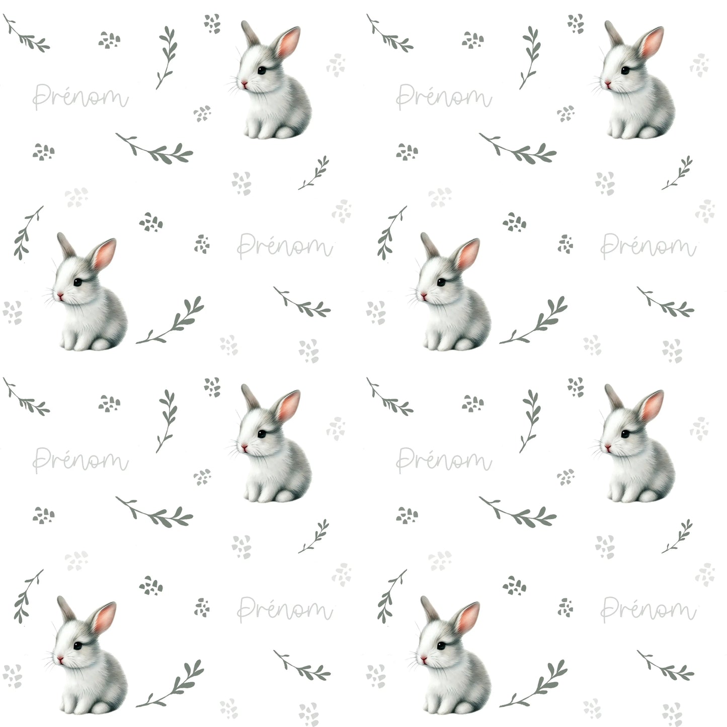 Couverture douce en squish personnalisée - Petits lapins - Bébé bonheur