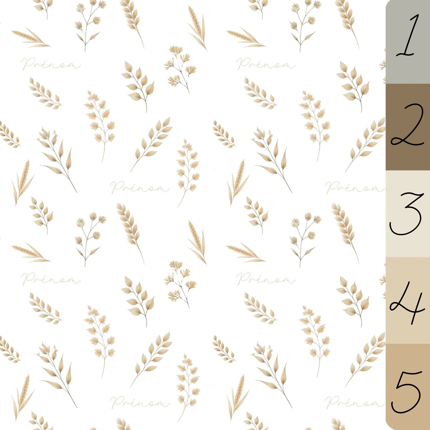 Couverture douce en squish personnalisée - Feuilles de blé - Bébé bonheur