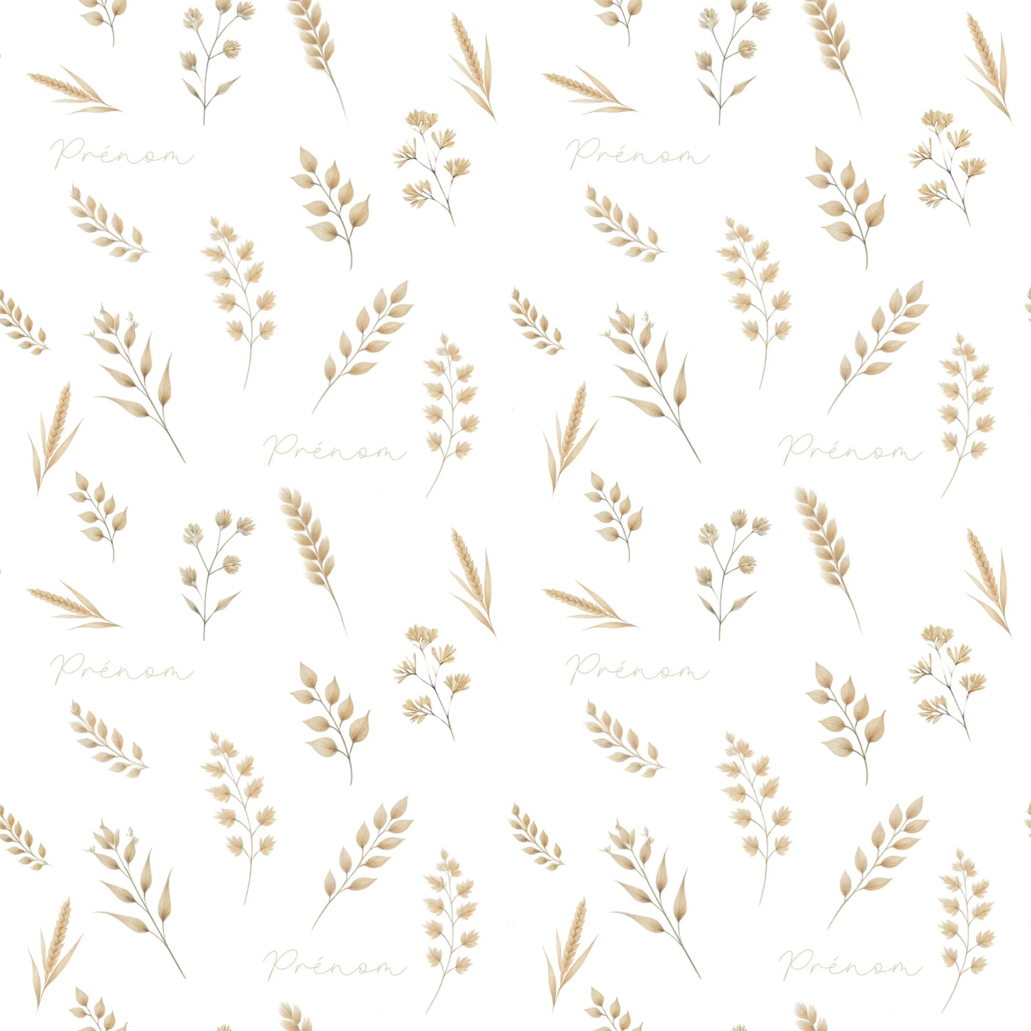 Couverture douce en squish personnalisée - Feuilles de blé - Bébé bonheur