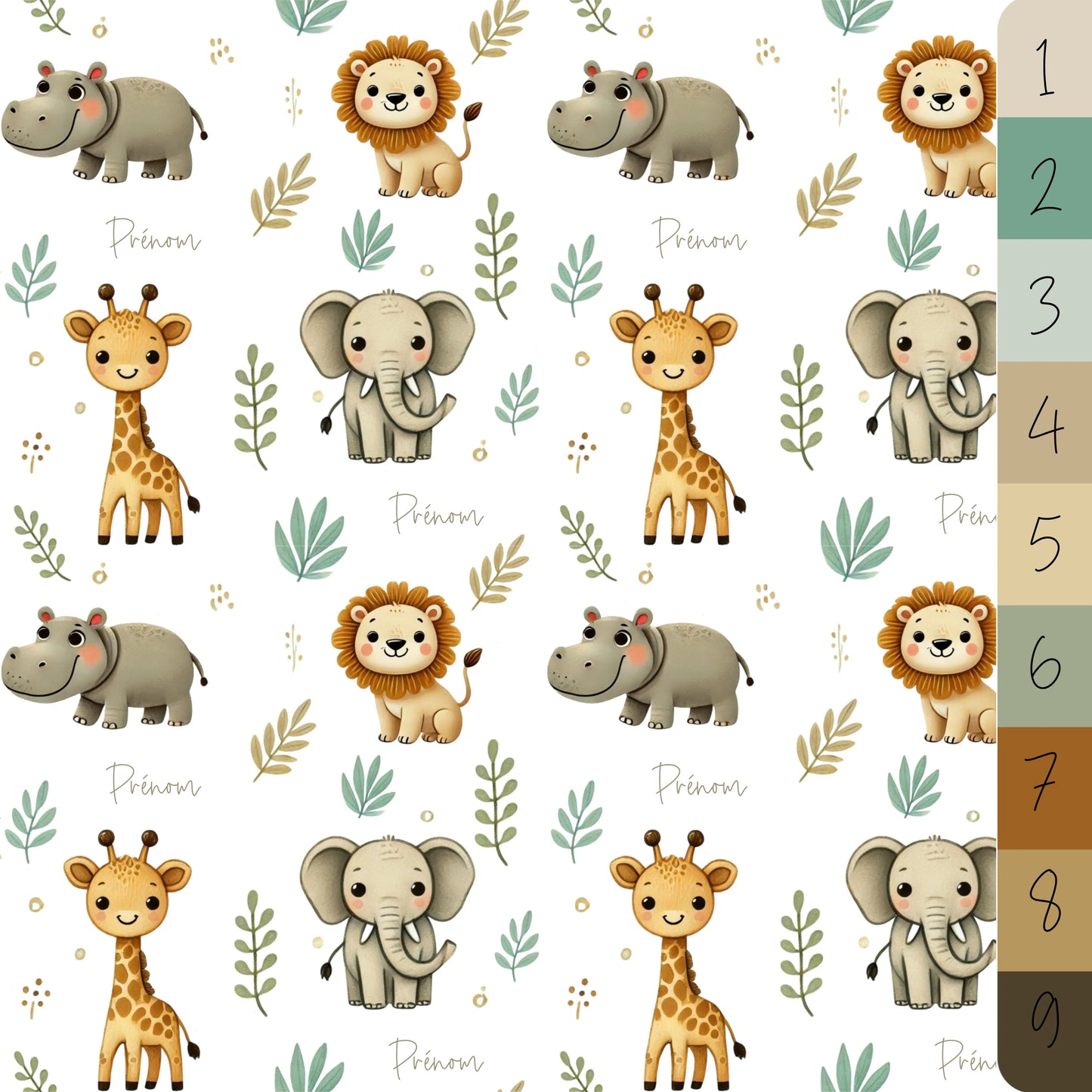 Couverture douce en squish personnalisée - Safari - Bébé bonheur