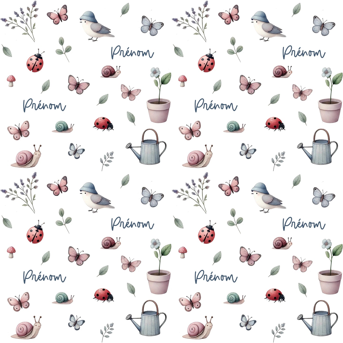 Couverture douce en squish personnalisée - Matin au jardin - Bébé bonheur