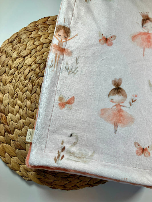 Couverture douce en minky - Ballerines - Bébé bonheur
