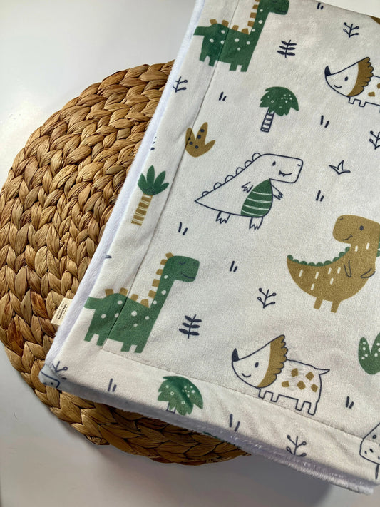 Couverture douce en minky - Dinosaures - Bébé bonheur