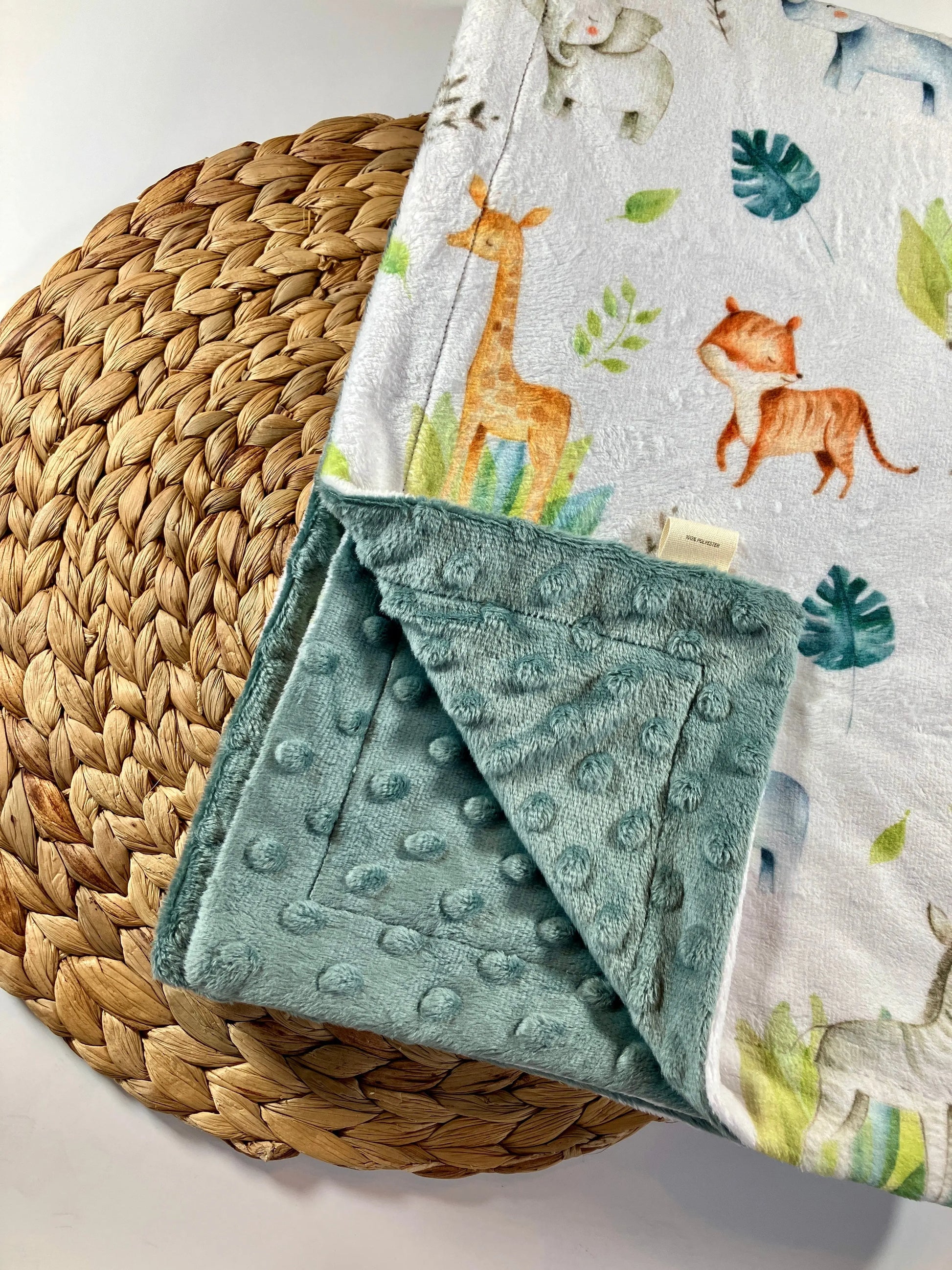 Couverture douce en minky - Safari - Bébé bonheur