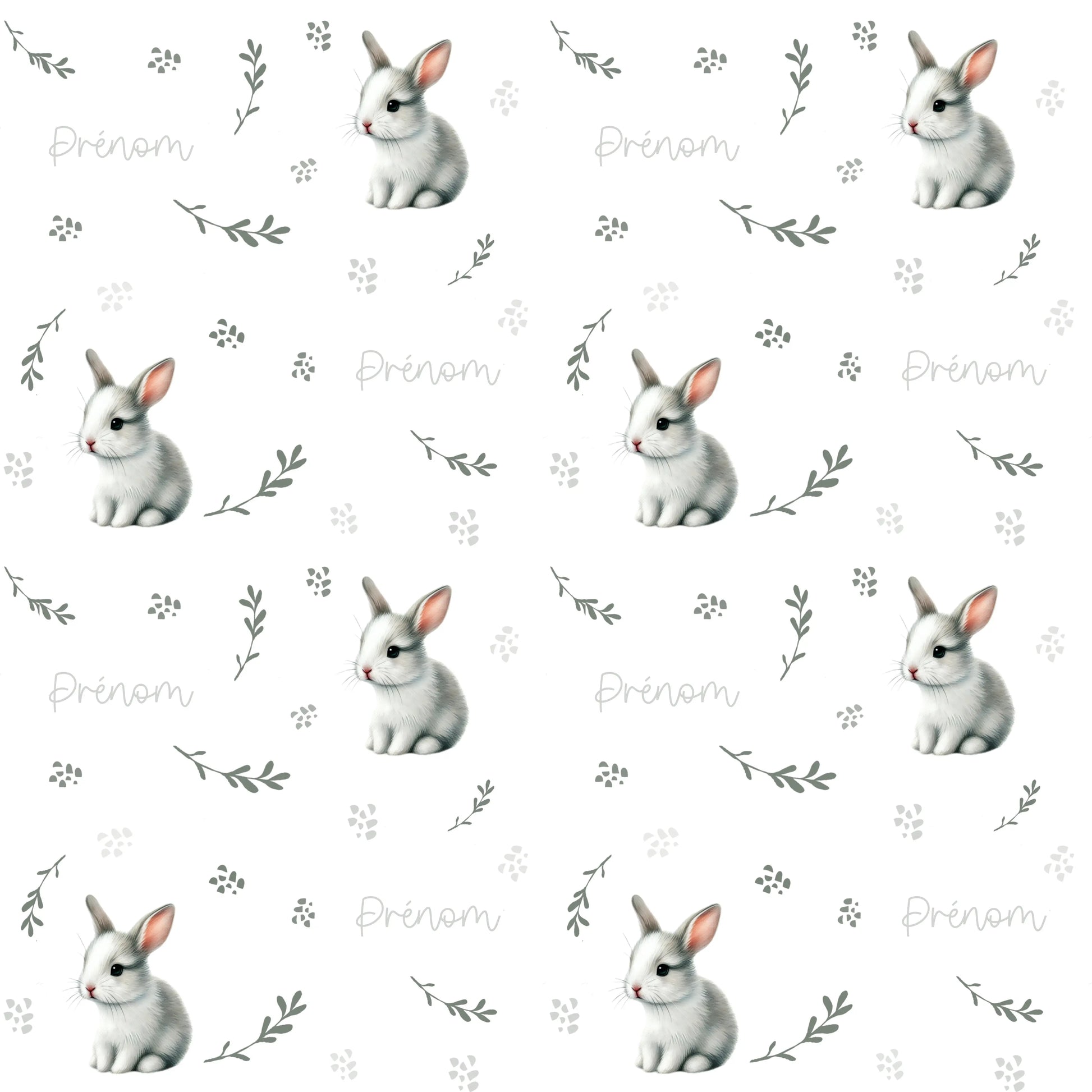 Couverture douce en squish personnalisée - Petits lapins - Bébé bonheur