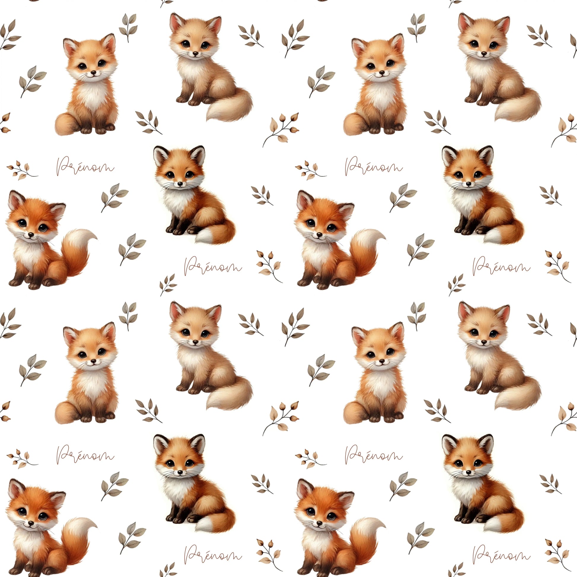 Couverture douce en squish personnalisée - Renards - Bébé bonheur