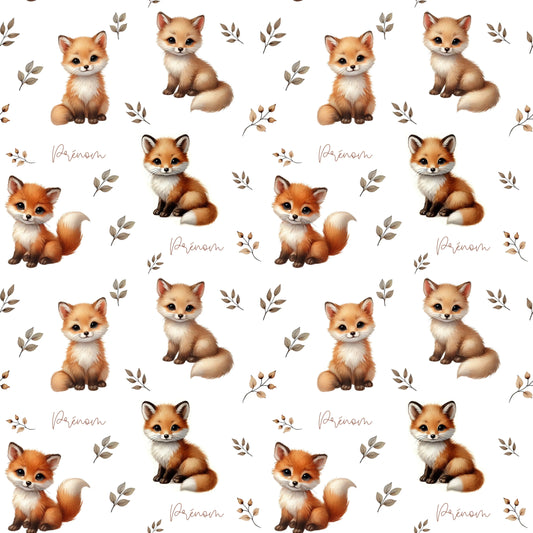 Couverture douce en squish personnalisée - Renards - Bébé bonheur