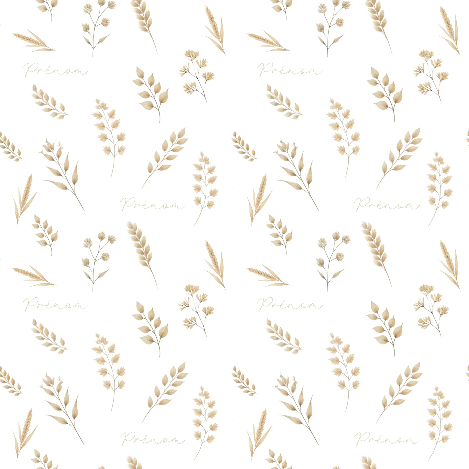 Couverture douce en squish personnalisée - Feuilles de blé - Bébé bonheur