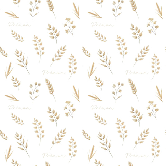 Couverture douce en squish personnalisée - Feuilles de blé - Bébé bonheur