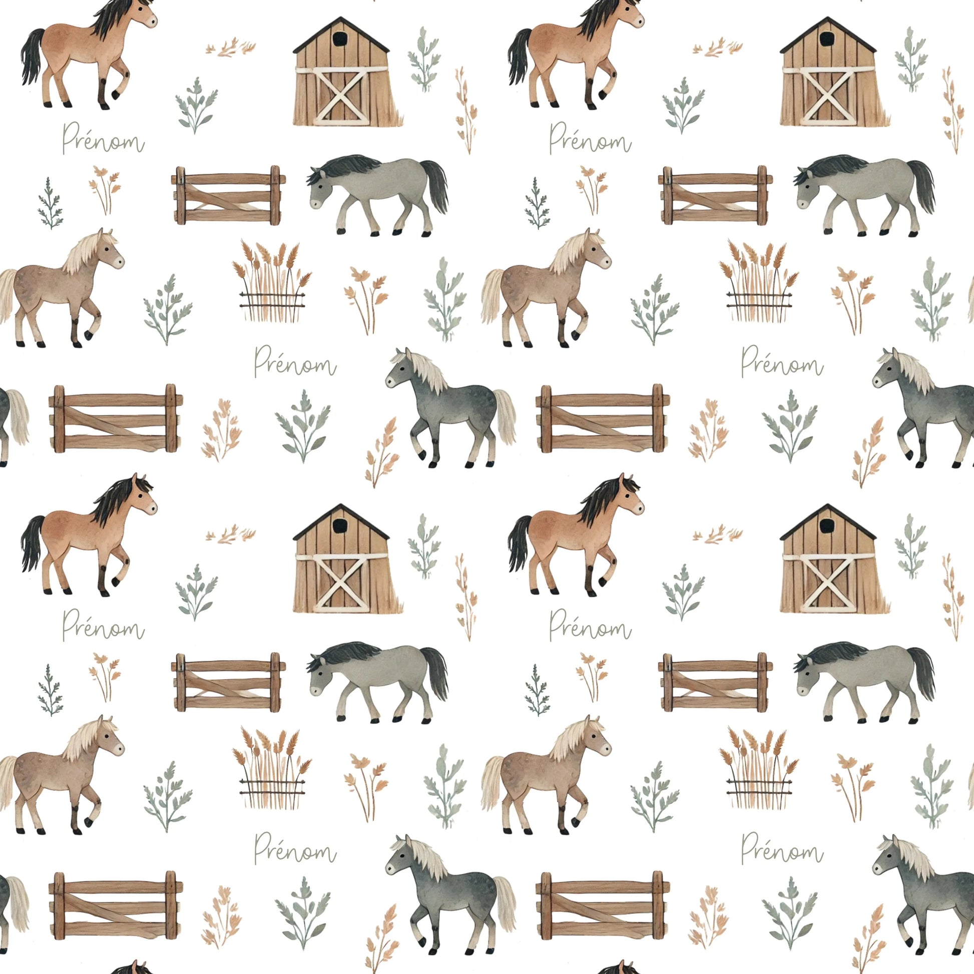 Couverture douce en squish personnalisée - Ranch - Bébé bonheur