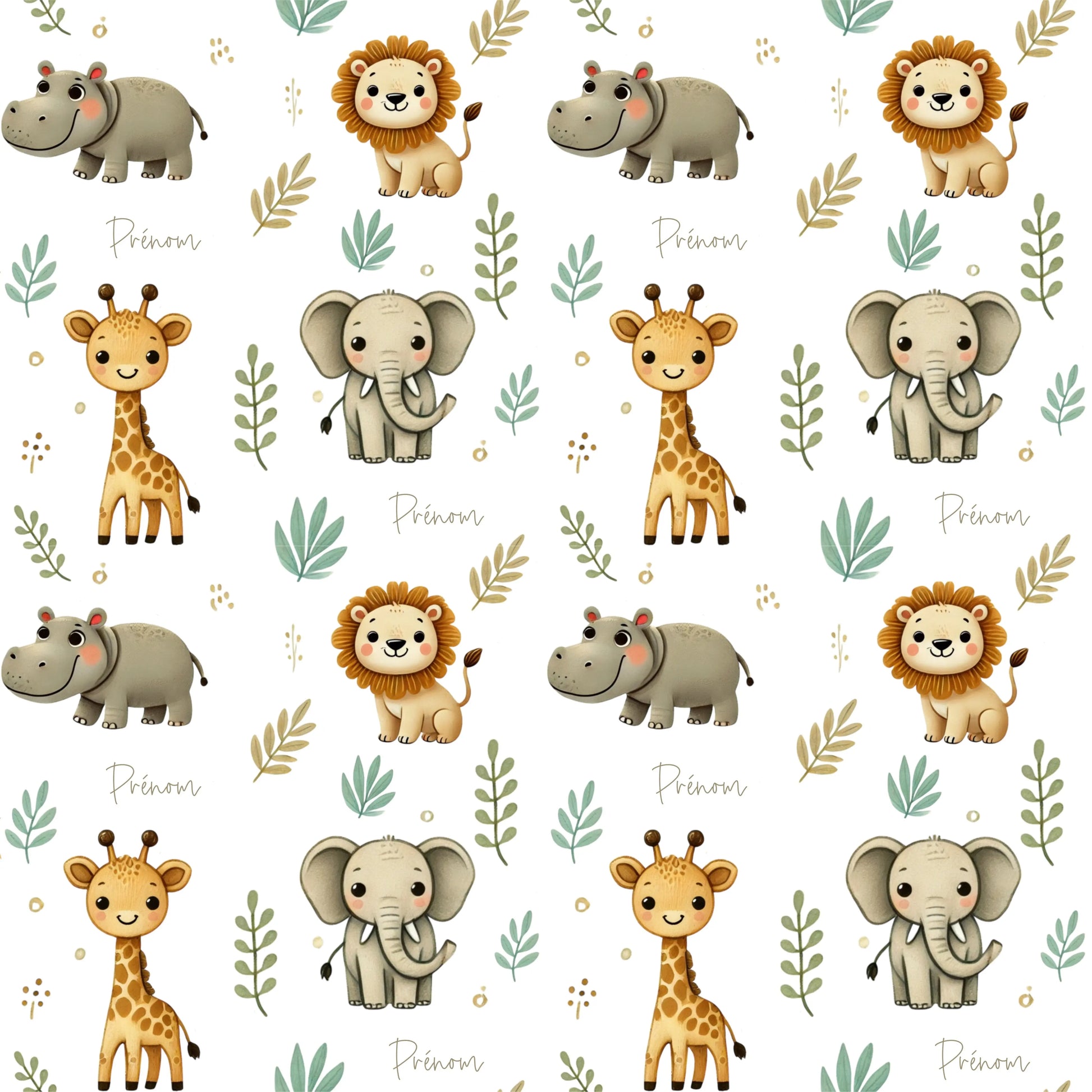 Couverture douce en squish personnalisée - Safari - Bébé bonheur