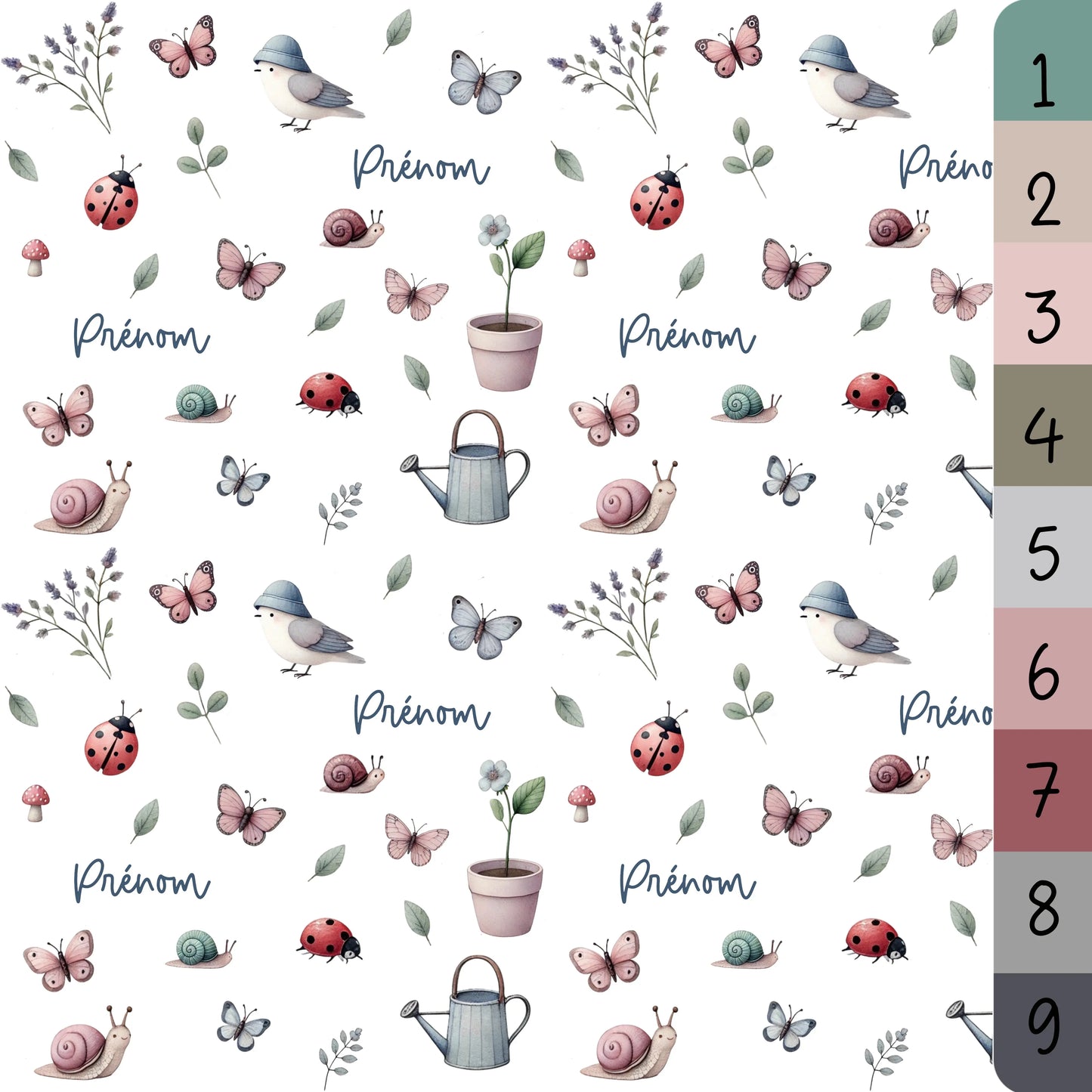 Couverture douce en squish personnalisée - Matin au jardin - Bébé bonheur