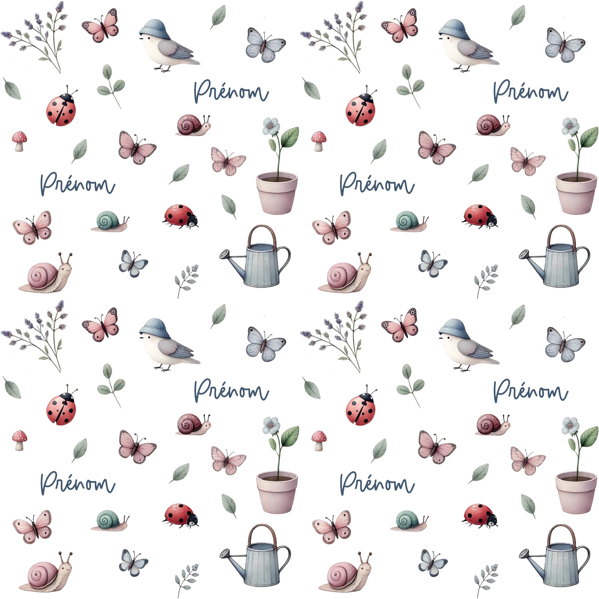 Couverture douce en squish personnalisée - Matin au jardin - Bébé bonheur